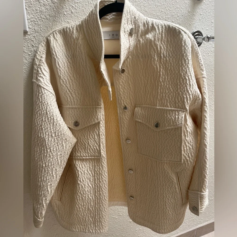 IRO Rosana oversized cream textured jacket size 36 - Picture 2 of 10